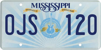 MS license plate OJS120