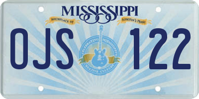 MS license plate OJS122