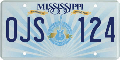 MS license plate OJS124