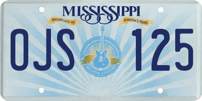 MS license plate OJS125