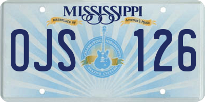 MS license plate OJS126