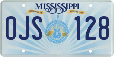 MS license plate OJS128