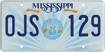 MS license plate OJS129