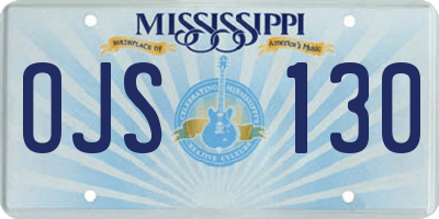 MS license plate OJS130