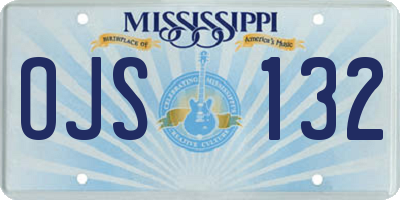 MS license plate OJS132
