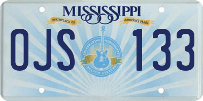 MS license plate OJS133