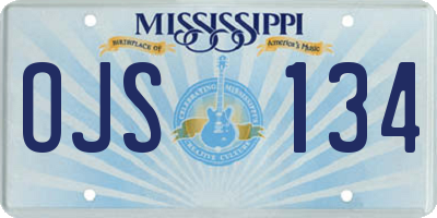 MS license plate OJS134