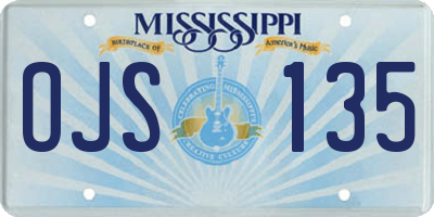 MS license plate OJS135