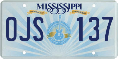 MS license plate OJS137