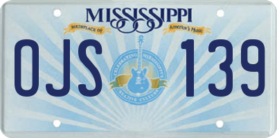 MS license plate OJS139