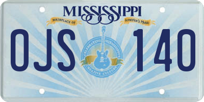 MS license plate OJS140