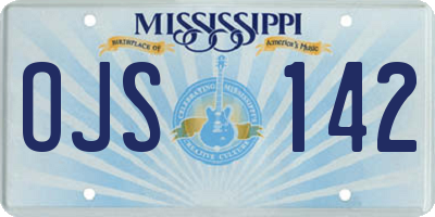 MS license plate OJS142
