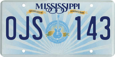 MS license plate OJS143