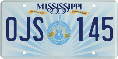 MS license plate OJS145