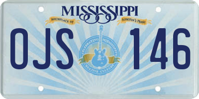 MS license plate OJS146