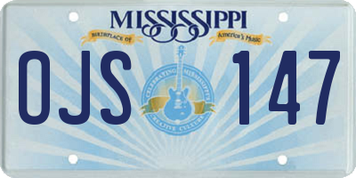 MS license plate OJS147