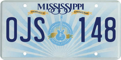 MS license plate OJS148