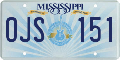 MS license plate OJS151