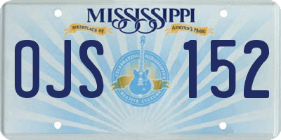 MS license plate OJS152