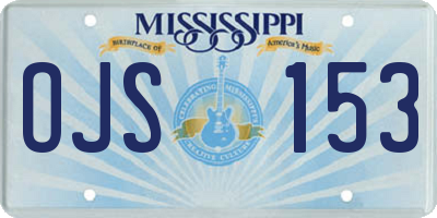 MS license plate OJS153