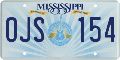 MS license plate OJS154