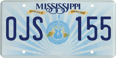 MS license plate OJS155