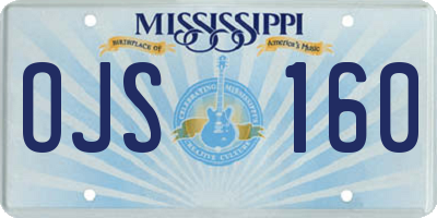 MS license plate OJS160