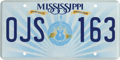 MS license plate OJS163