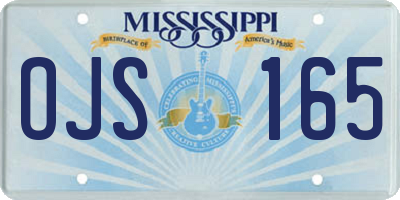 MS license plate OJS165