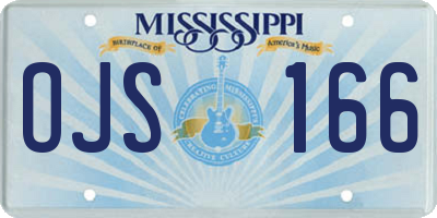 MS license plate OJS166