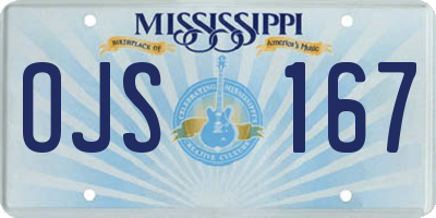 MS license plate OJS167