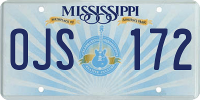 MS license plate OJS172