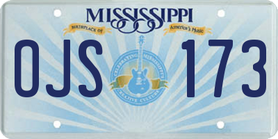 MS license plate OJS173