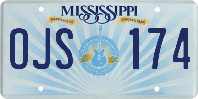 MS license plate OJS174