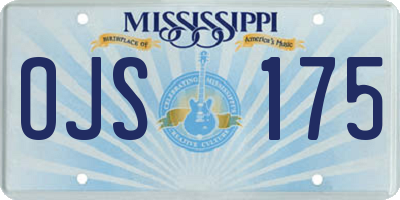 MS license plate OJS175