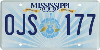 MS license plate OJS177