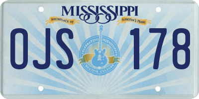 MS license plate OJS178