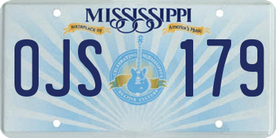 MS license plate OJS179