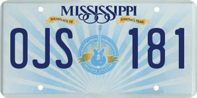 MS license plate OJS181