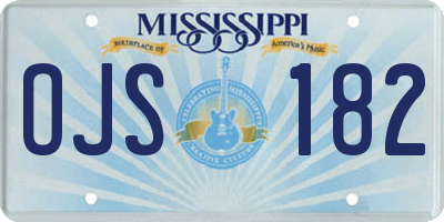 MS license plate OJS182