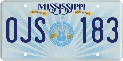 MS license plate OJS183