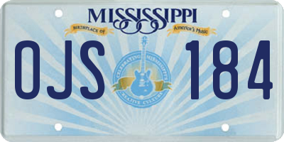 MS license plate OJS184