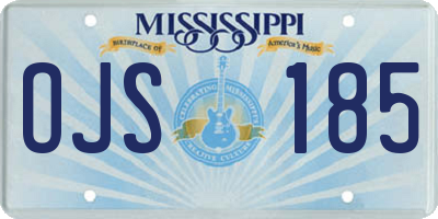 MS license plate OJS185