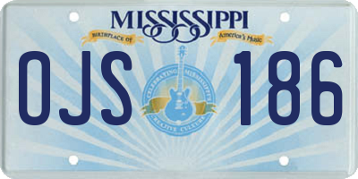 MS license plate OJS186