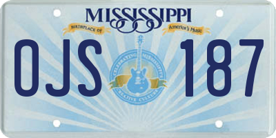 MS license plate OJS187