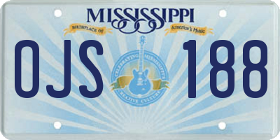 MS license plate OJS188