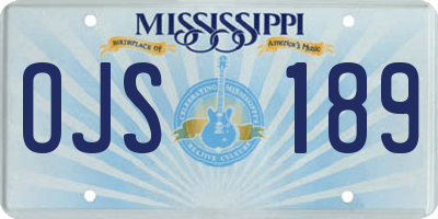 MS license plate OJS189