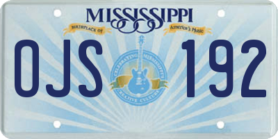 MS license plate OJS192