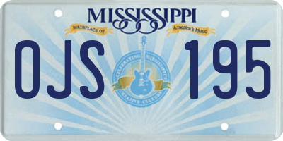 MS license plate OJS195
