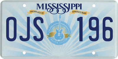 MS license plate OJS196